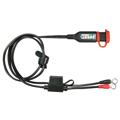 OptiMate MONITOR 12V lead-acid auto-marine Permanent battery lead (40"-100cm 15/16""- M8 rings) with integrated battery status / charge system monitor.