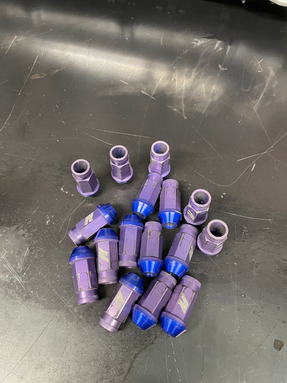 Mishimoto Aluminum Lug Nuts Blue Custom Faded To Purple M12 x 1.5 Set of (16pc)