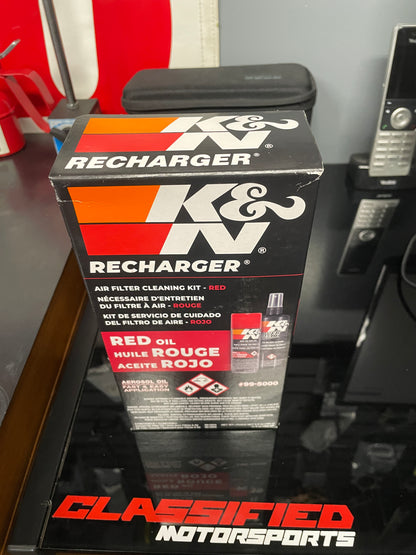 K&N Recharger Filter Care Service Kit 6.5oz Aerosol & 12oz Spray Bottle of Power Kleen