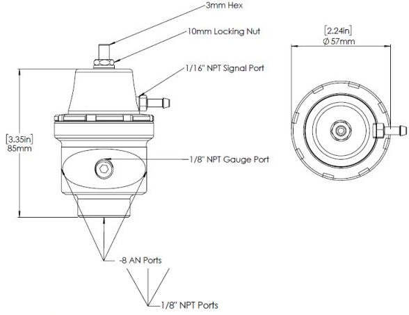 Turbosmart FPR8 Fuel Pressure Regulator Suit -8AN
