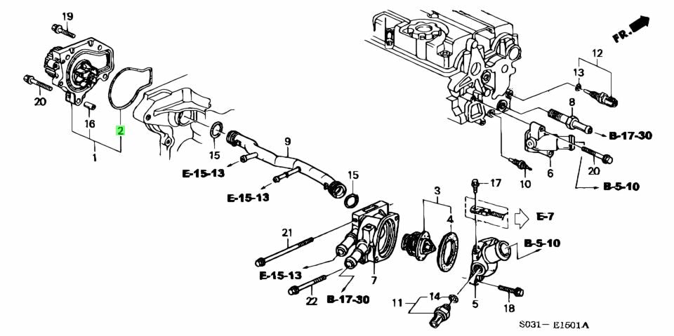 Honda OEM Water Pump O-ring B16A2/B16B/B18C 19222-PR4-003