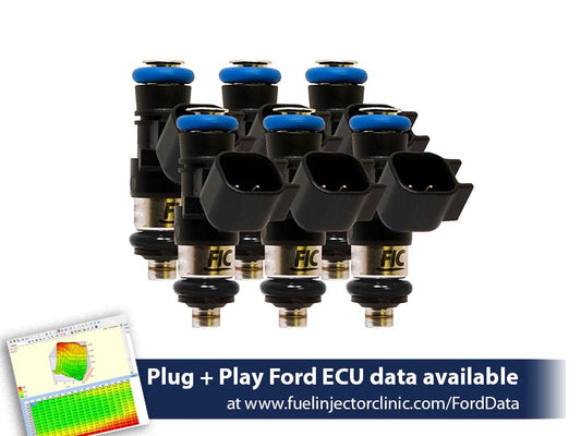 1000cc (85 lbs/hr at 43.5 PSI fuel pressure) FIC Fuel  Injector Clinic Injector Set for Ford Mustang V6 (2011-2017)