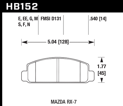 Hawk Performance HPS Performance Ceramic Brake Pad Front HB152F.540